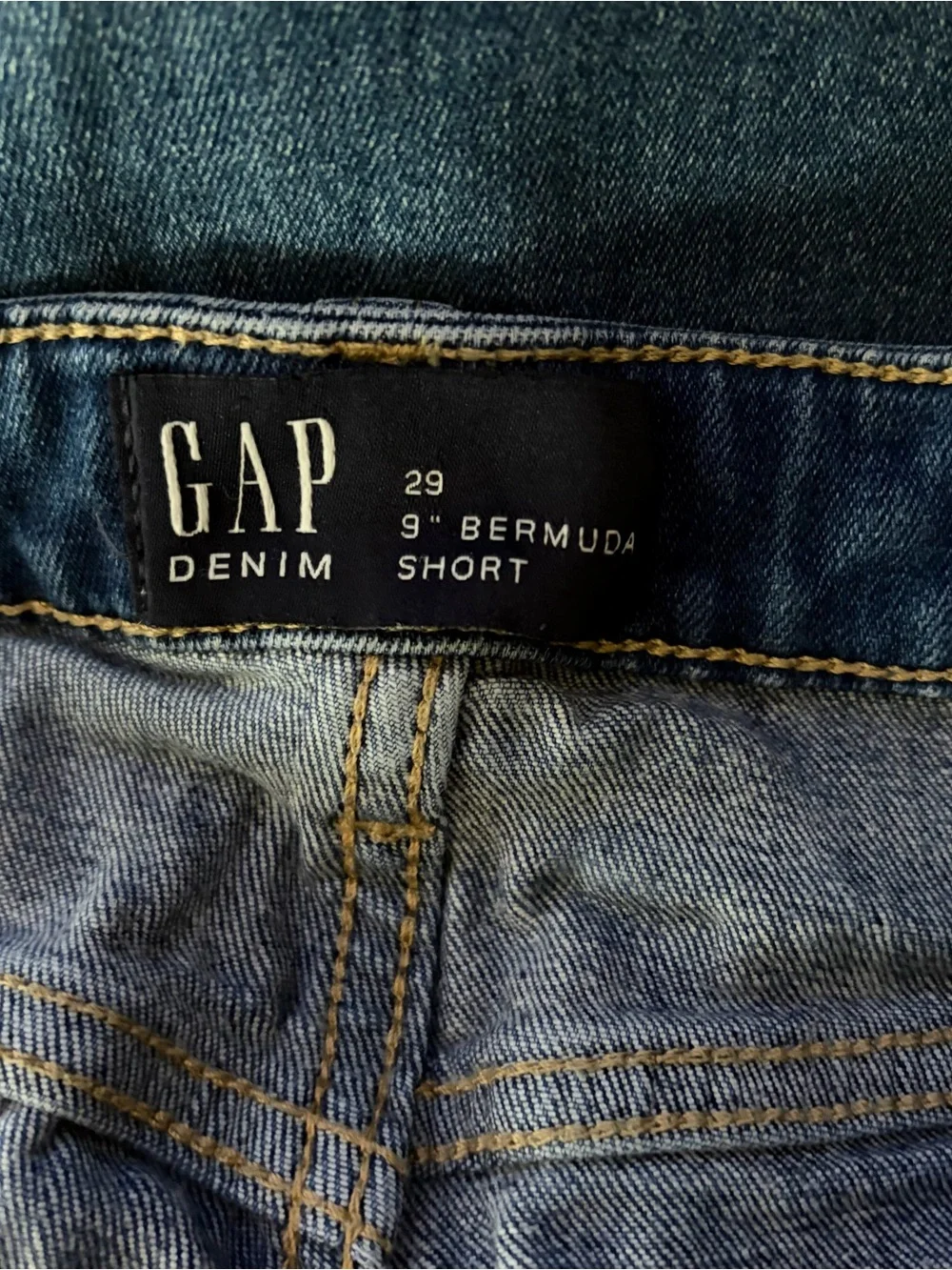 GAP Blue Denim 9” Bermuda Shorts, size 29.